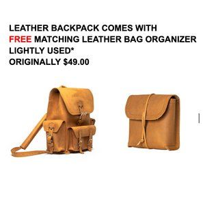 Saddleback leather Co Front Pocket Leather Backpack with free matching organizer